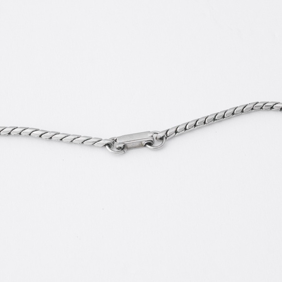 Vintage Silver Tone Triangle Link Necklace Geometric Modernist 15” - Picture 5 of 5